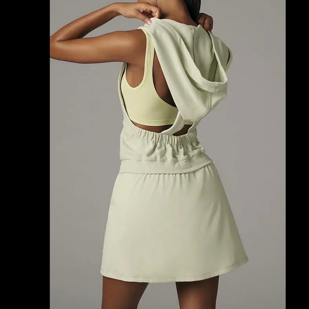 Daily Practice Anthropologie Green Sleeveless Hoodie Dress Casual‎ Athleisure M - Picture 4 of 16